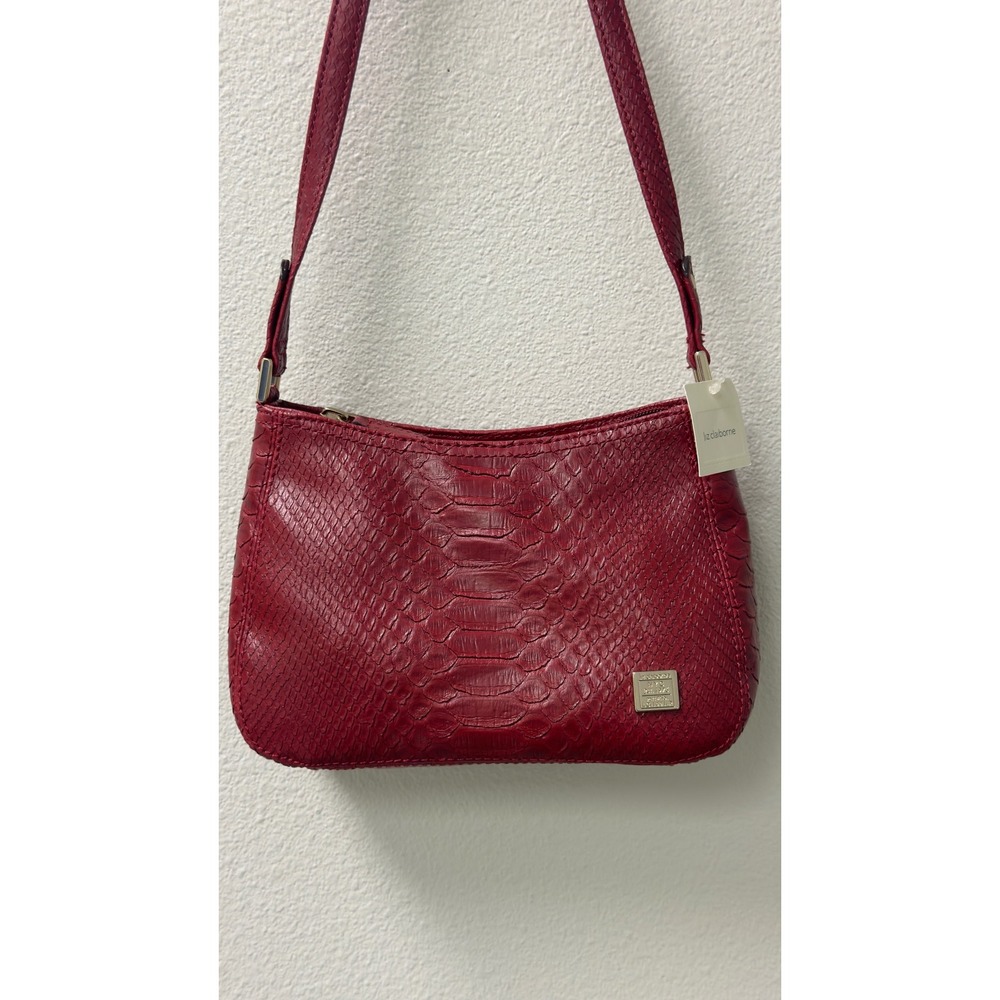 Liz Claiborne Shoulder Bag Small Red Snake Embossed Mob Wife 90's Style